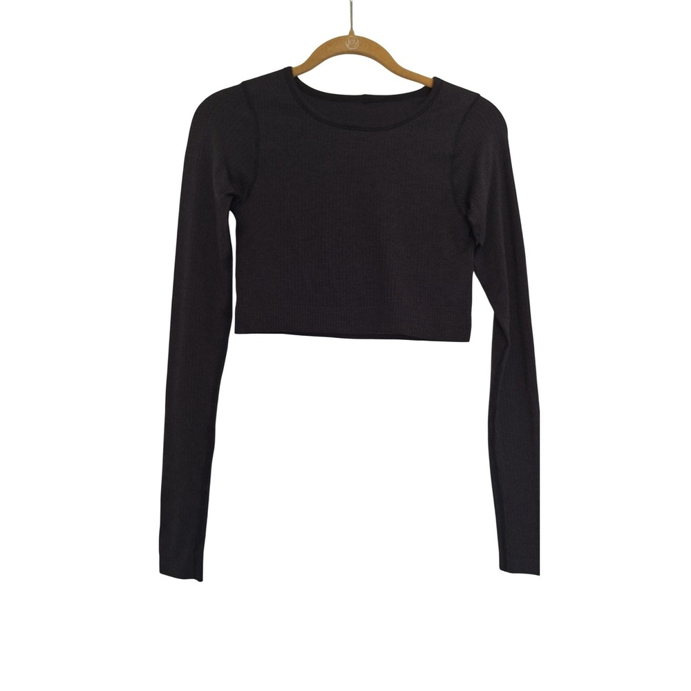 Lululemon Women's Black‎ Cropped Long Sleeve Top S